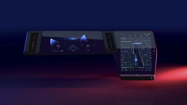 Digitalna ploča i zaslon s navigacijom u vozilu Renault.








