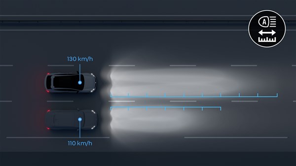 Rafale E-Tech hybrid koristi prilagodljiva LED svjetla koja automatski podešavaju domet i širinu svjetlosnog snopa prema brzini i vremenskim uvjetima.

