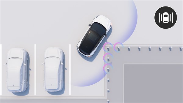 Vozilo Captur full hybrid E-Tech uz bočne parkirne senzore koji detektiraju prepreke i signaliziraju zvučnim i vizualnim upozorenjima.
