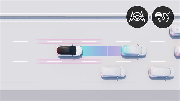 Renault Captur full hybrid E-Tech s aktivnom pomoći vozaču za sigurniju vožnju i održavanje brzine.