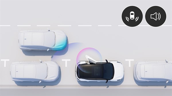 Renault Captur full hybrid E-Tech sa sustavom koji upozorava na približavanje drugih vozila prilikom otvaranja vrata.