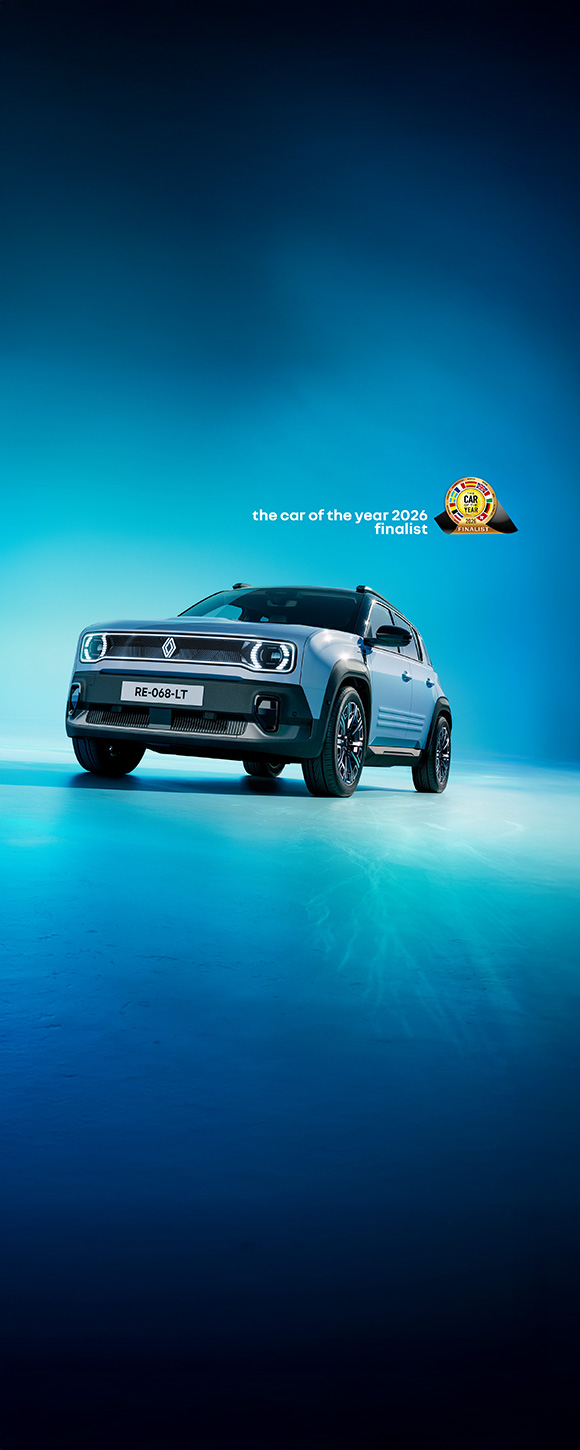 Prednji bočni pogled na Renault 4 E-Tech electric vozilo