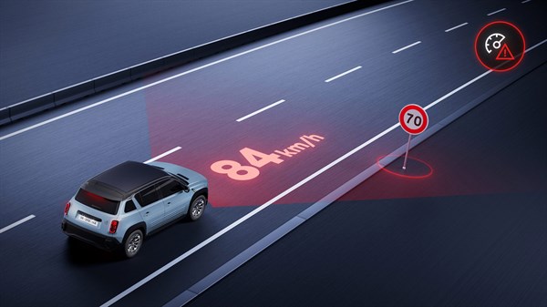 sustav za prepoznavanje prometnih znakove s upozorenjem o brzini - Renault 4 E-Tech electric