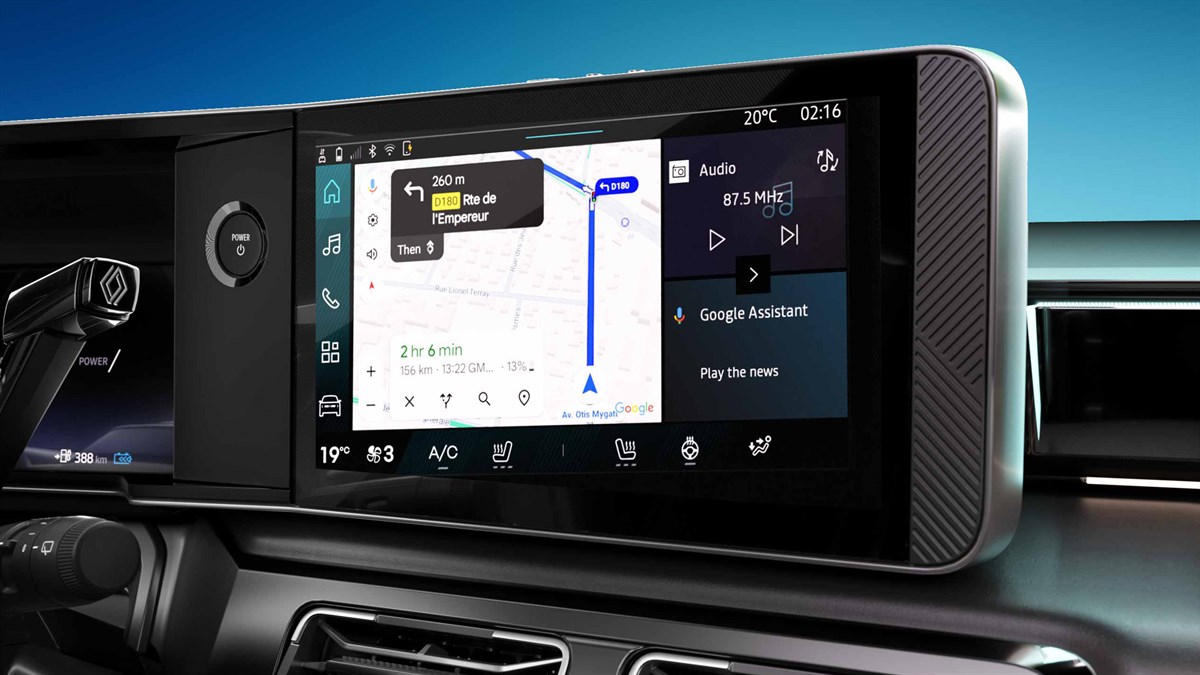 Planer rute prikazan u vozilu Renault 4.