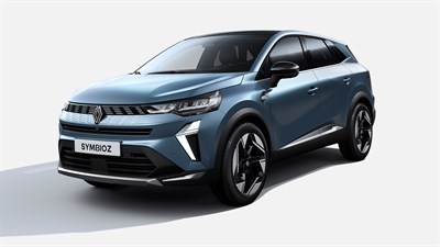 Plavi Renault Symbioz SUV na bijeloj pozadini.