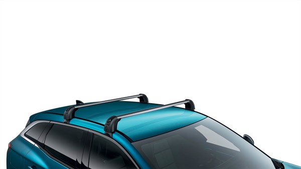 Vozilo Renault Austral full hybrid E-Tech s postavljenim krovnim nosačima.








