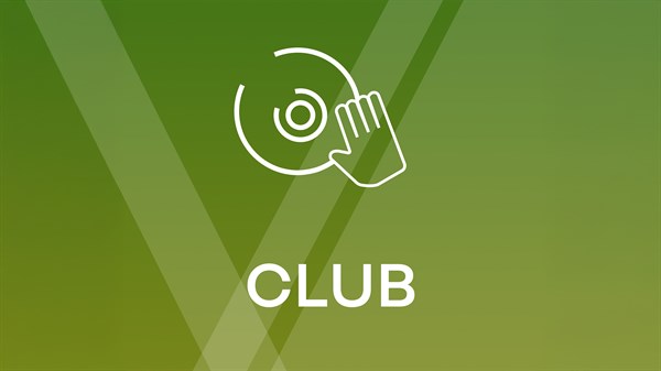 Grafika s natpisom Club, prikazuje dinamičan audio mod s izraženim dubokim frekvencijama i snažnim ritmom.

