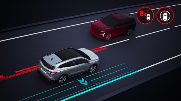 Espace full hybrid E-Tech s upozorenjem pri promjeni trake.

