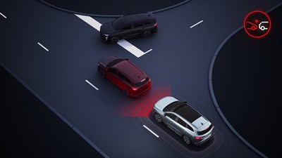 Renault Espace E-Tech full hybrid Upozorenje na pješake ili bicikliste u gradskoj vožnji.


