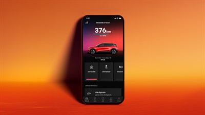 Zaslon pametnog telefona prikazuje aplikaciju My Renault s podacima o punjenju vozila Megane E-Tech electric.

