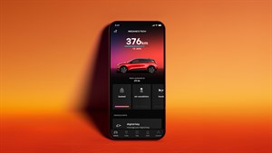 Zaslon pametnog telefona prikazuje aplikaciju My Renault s prikazom digitalnog ključa i vozilom Megane E-Tech electric.


