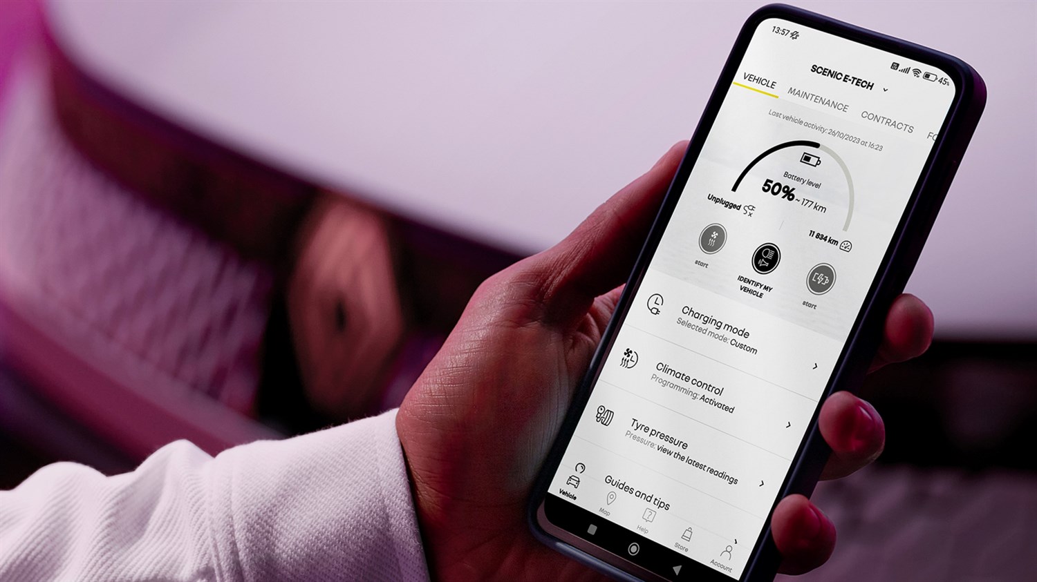Korištenje aplikacije povezane s My Renault.