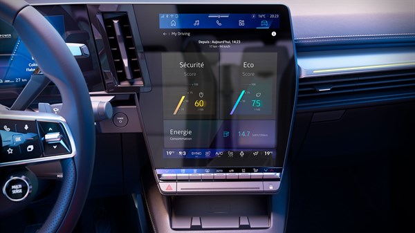 Sustav prikazan u vozilu Scenic E-Tech electric
