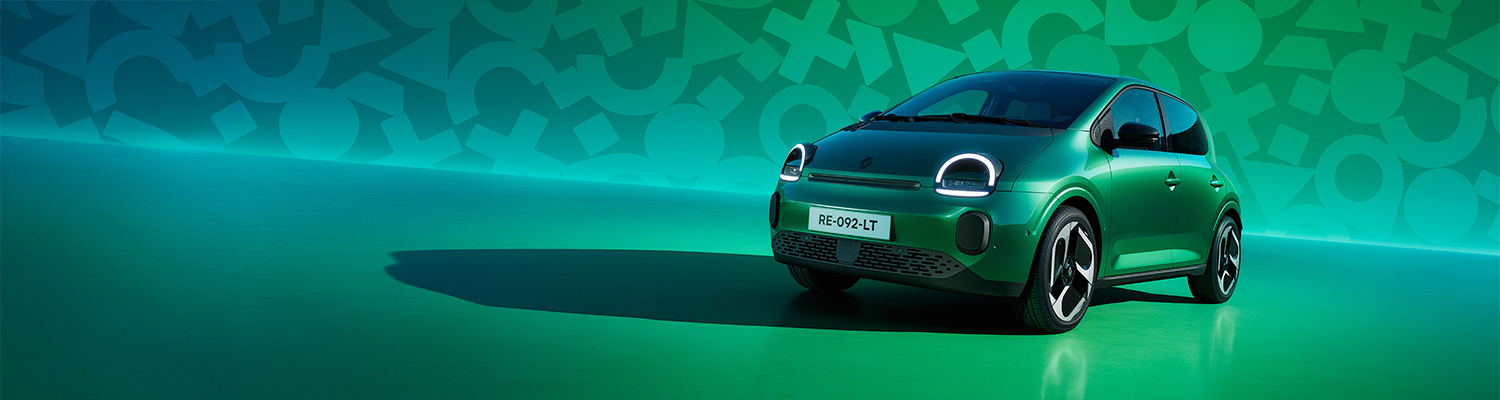 Zelena pozadina s natpisom "Hello Twingo".