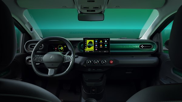 Unutrašnjost vozila Renault Twingo E-Tech electric s modernom digitalnom pločom