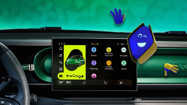 Renault avatar prikazan na zaslonu openR link sustava u vozilu Renault Twingo E-Tech electric