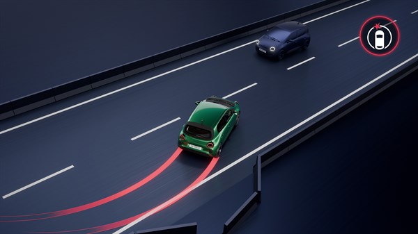 Vozilo Renault Twingo E-Tech electric automatski koči nakon sudara kako bi se smanjio rizik od dodatnih sudara