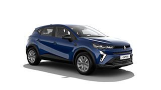 Plavo vozilo Renault Captur prikazano s bočne strane na bijeloj pozadini.

