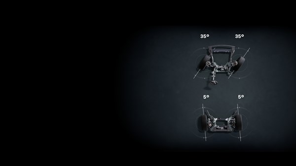 Vizual sustava 4Control advanced u vozilu Espace s prikazom zakretanja stražnjih kotača za veću stabilnost i upravljivost