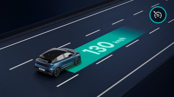 Regulator i ograničivač brzine s prikazom postavljene brzine od 130 km/h.