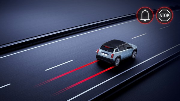 vozilo Renault 4 vozi autocestom, aktiviran sustav za prepoznavanje umora i nepažnje vozača putem senzora

