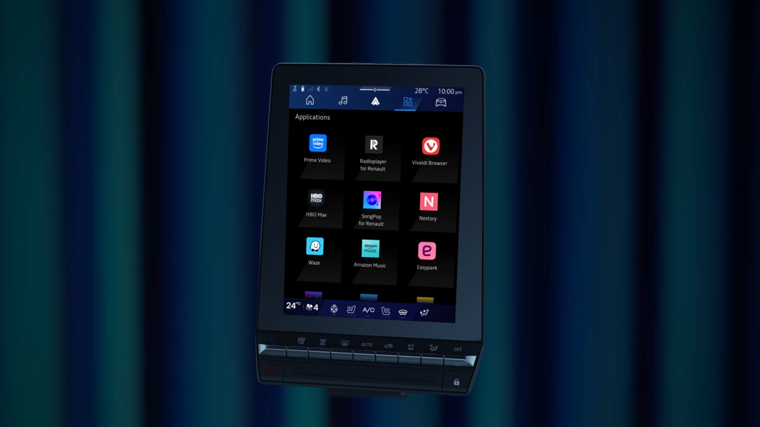 prikaz aplikacija na dodirnom zaslonu sustava openR link vozila Renault Symbioz full hybrid E-Tech

