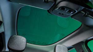 Unutrašnjost zelenog vozila Renault Twingo E-Tech electric