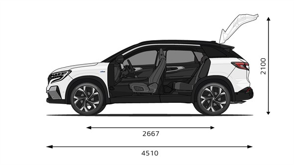 Bočne dimenzije - modularan dizajn - Renault Austral E-Tech full hybrid