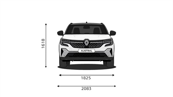 Prednje dimenzije - modularan dizajn - Renault Austral E-Tech full hybrid  