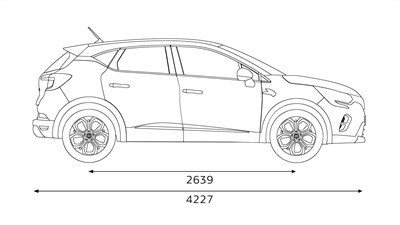 Renault CAPTUR – dimenzije iz profila