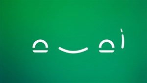 Zelena pozadina s bijelim minimalističkim nasmijanim licem koje izgleda veselo.









