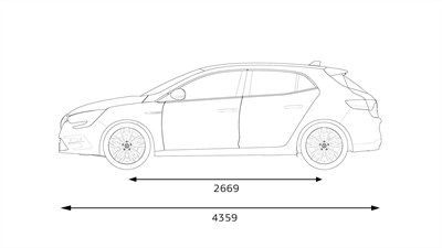 MEGANE – bočne dimenzije