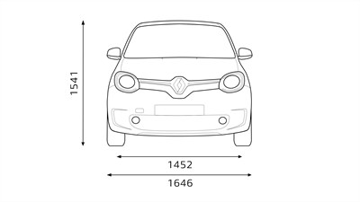 Prednje dimenzije automobila Renault Twingo