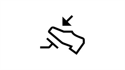 Pedala gasa pritisnuta prema dolje s prikazanom strelicom prema dolje